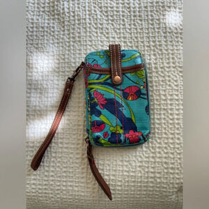 Sakroots Colorful Floral Wristlet Wallet with Zipper